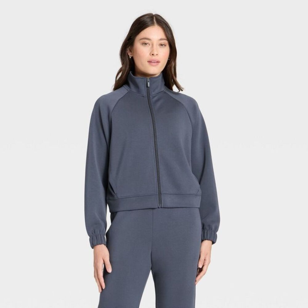 All In Motion - Women's Airy Sleek Full Zip Jacket - All In Motion Navy Blue